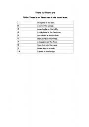 English worksheet: there is / are