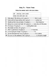 English worksheet: Going to