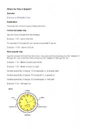 English Worksheet: What time is it? - Rules and examples