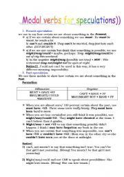 English Worksheet: Modals for speculations Part 1.