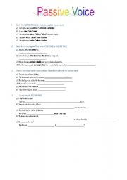 English worksheet: Passive Voice - Present and Past