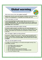 English Worksheet: Global warming