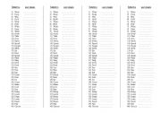 English worksheet: ireegular verbs list