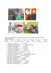 Spatial Prepositions Worksheet