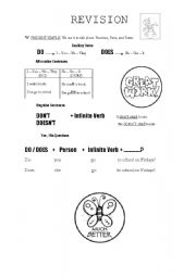 English Worksheet: Present and Tense - Revision