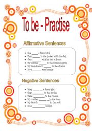 English Worksheet: TO BE - SENTENCES 