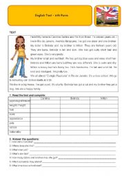 English Worksheet: Test 6th form