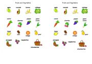 English worksheet: Fruits and Veggies