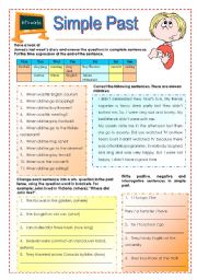 English Worksheet: Lets work: Simple Past