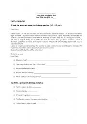 English worksheet: QUIZ SAMPLE