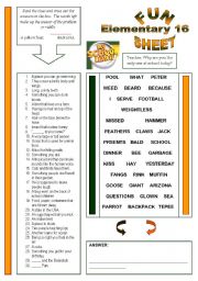 Fun Sheet Elementary 16