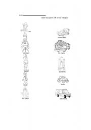 English Worksheet: Match occupation with transport