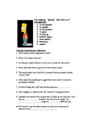 English Worksheet: The Simpsons season 2 episode 1 - Bart gets an F