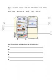 English Worksheet: whats in the fridge