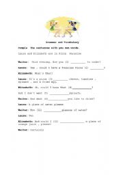 English worksheet: Restaurant  