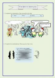 English worksheet: It`s nice to meet you.