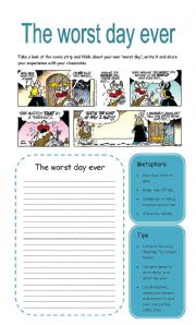 English Worksheet: The worst day ever