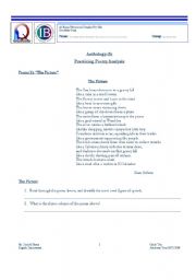 English Worksheet: Practicing Poetry Analysis