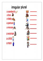 English worksheet: irregular plural