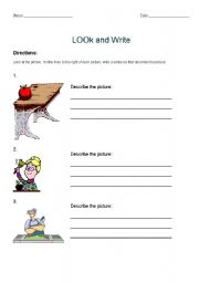 English worksheet: Look and Write