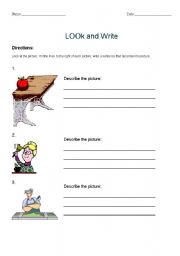 English Worksheet: Look and Write