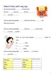 English worksheet: School Today and Long Ago
