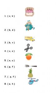 English Worksheet: beginning sounds