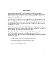 English Worksheet: Basketball