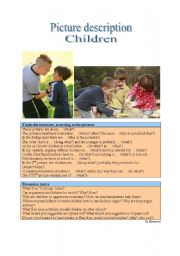 English Worksheet: Picture Description - Children 1