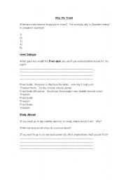 English worksheet: Why We Travel