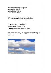 English Worksheet: may and might