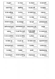 English worksheet: word cards for laser FCE unit 9
