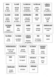 cards for playing Taboo. Language in use Intermediate book. units 1-4