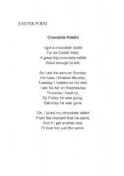 English worksheet: EASTER POEM