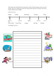 English Worksheet: Write about your last holiday