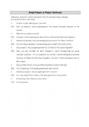 English worksheet: Simple Present or Present Continuous