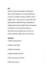 English worksheet: text