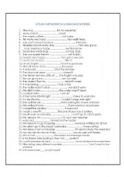 English Worksheet: and so because but