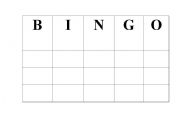 English Worksheet: BINGO Sheet