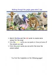 English Worksheet: Walking through the jungle guess what I see : Part 1
