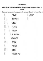 English Worksheet: Numbers and colours