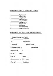 English worksheet: have got-has got