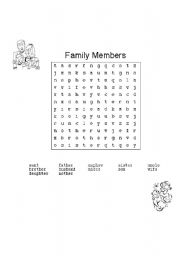 English worksheet: FAMILY MEMBERS