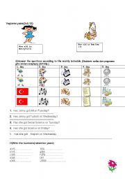 English worksheet: exam for 4.grades