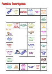 English Worksheet: Passive Boardgame