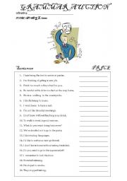 English Worksheet: grammar auction - gerunds and infinitives