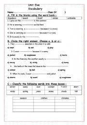 English worksheet: vocabulary 