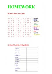 English worksheet: COLOURS