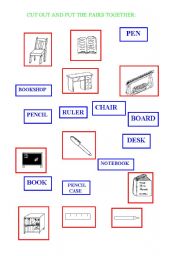 English worksheet: CLASSROOM OBJECTS