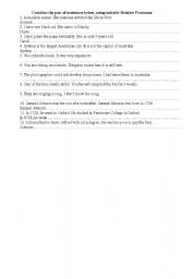 English worksheet: Relative Pronouns